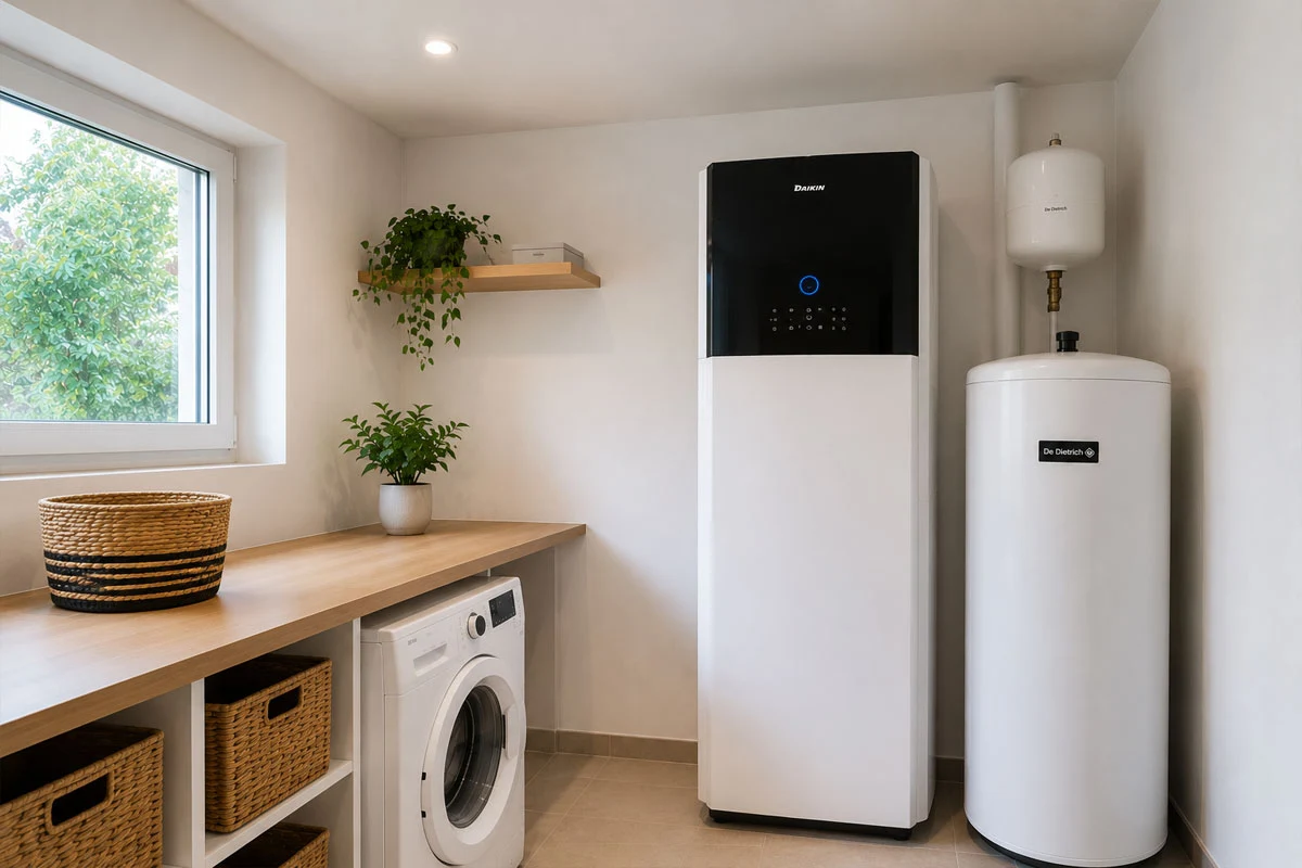 Installation d'une pompe à chaleur air/eau dans une maison individuelle