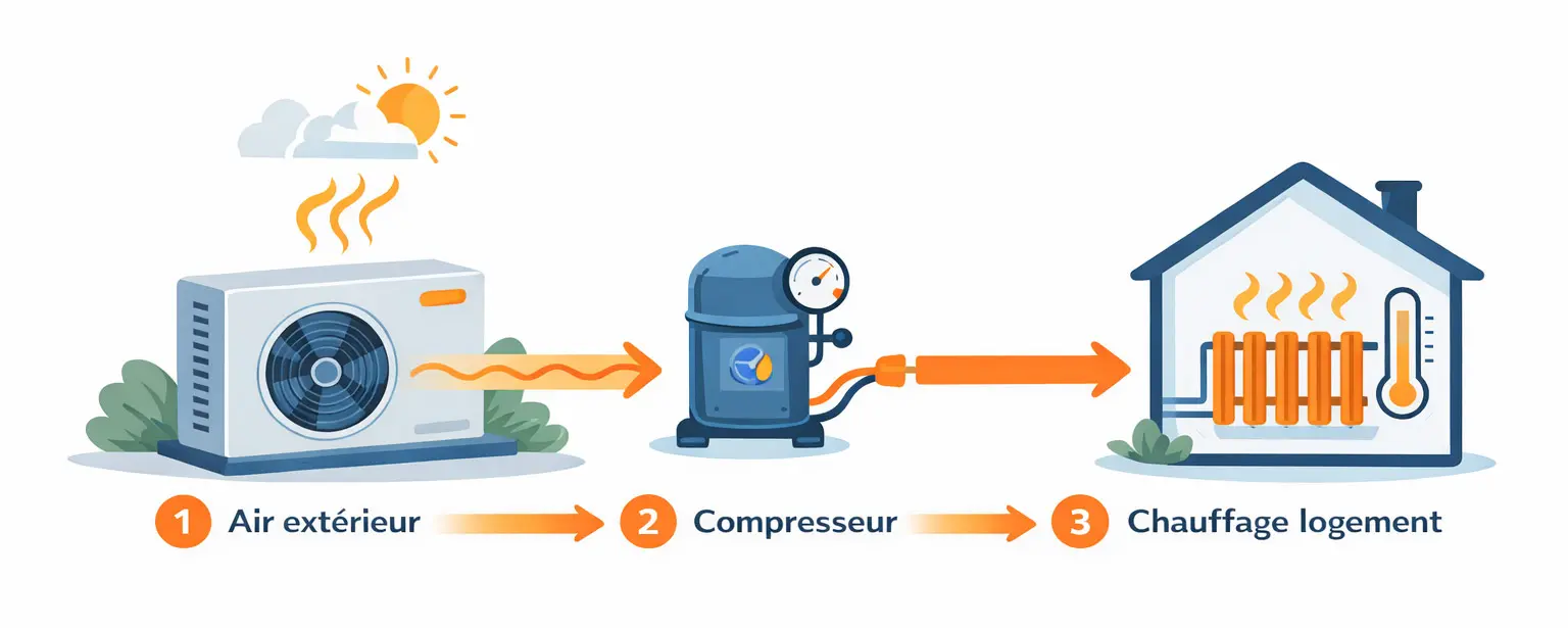 Comment fonctionne une pompe à chaleur ?